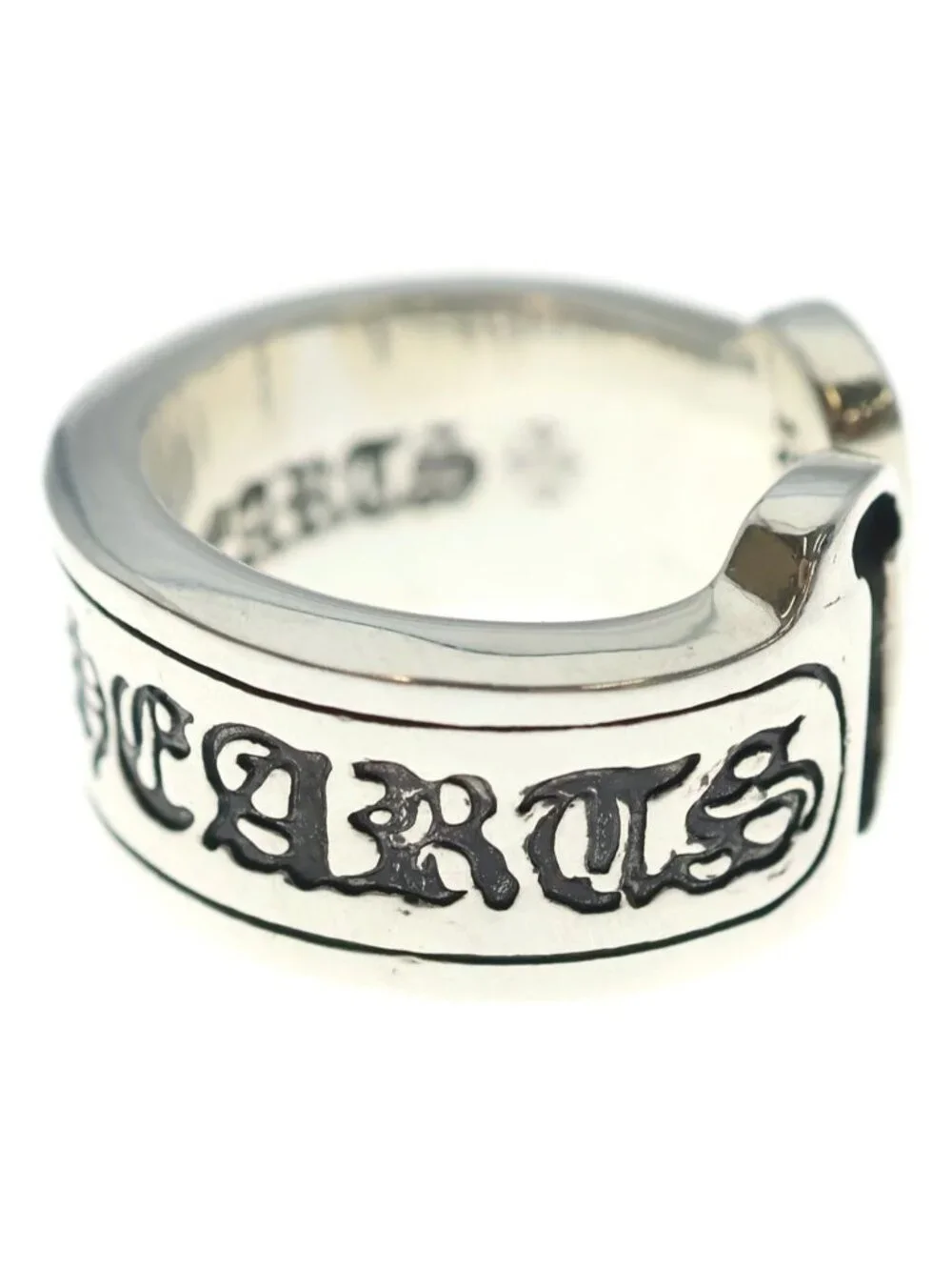 Chrome Hearts LG Scroll Label Ring Silver